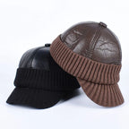 Arvik Leather-Knit Winter Cap