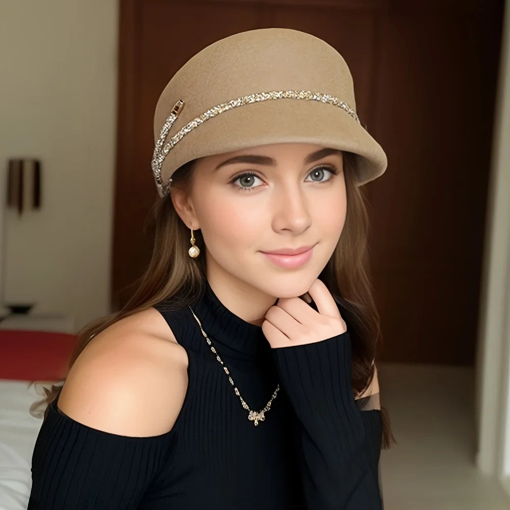 Celestine Crystal Wool Cloche