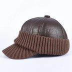 Arvik Leather-Knit Winter Cap