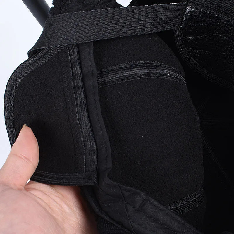 Arvik Leather-Knit Winter Cap